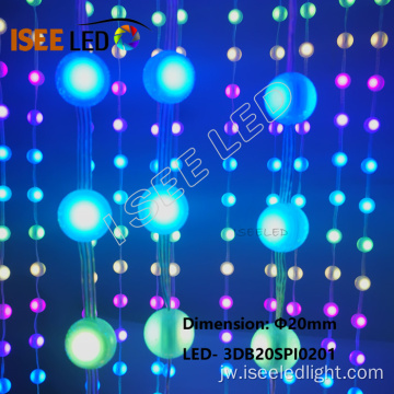 Lampu Bola Piksel SMD5050 RGB 3D 20mm